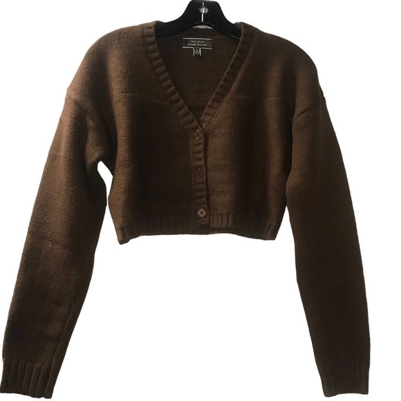 Blue Blush Sweaters - Blue Blush Chocolate Brown Crop Sweater Size Small